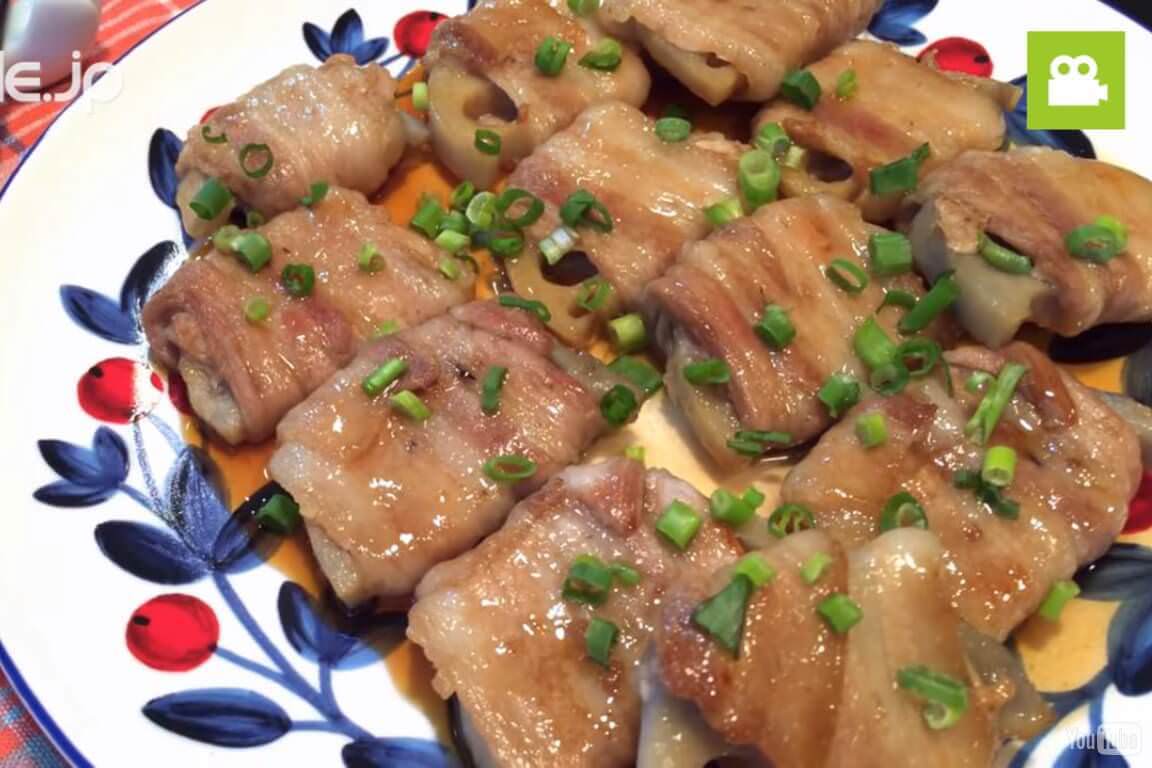 豚バラれんこん巻きの作り方・レシピ